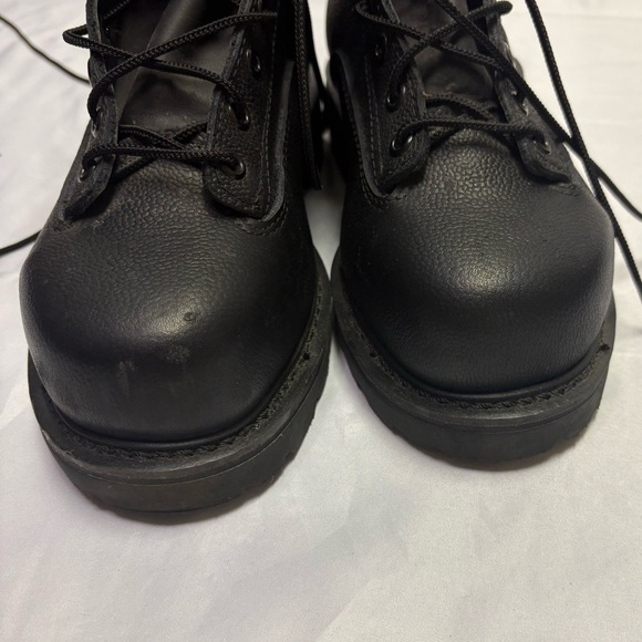 Terra Military Combat Boot Size 240 Womens 7 Steel Toe Black Pebbled Leather CSA - Picture 9 of 9